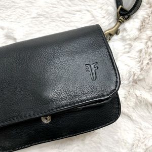 Frye Melissa Stadium Bag Black Leather Crossbody/Clutch